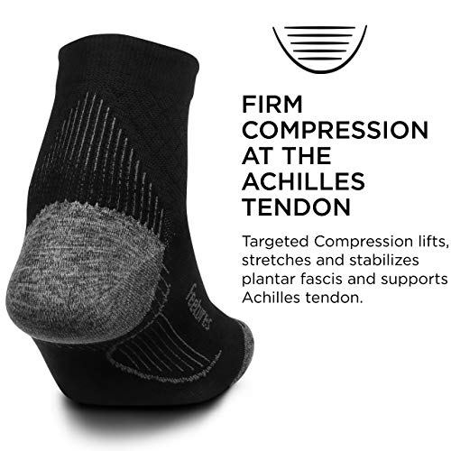 Feetures Plantar Fasciitis Ultra Light Quarter Sock (Small, Black)