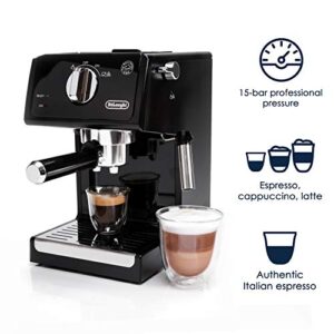 De'Longhi ECP3120 15 Bar Espresso Machine with Advanced Cappuccino System, 9.6 x 7.2 x 11.9 inches, Black/Stainless Steel