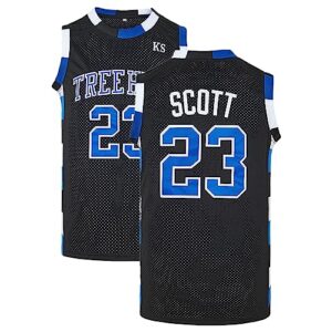 tueikgu 23 nathan scott basketball jersey for men 90s hip hop clothing for party (black23, x-large)