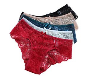 wetopkim women daily underwear panties pack lace hipster lingerie thong pack of 5