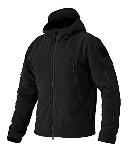 BIYLACLESEN Army Jackets for Men Warm Jacket Mens Winter Coats Softshell Jacket Men Fleece Jacket Ski Snowboard Jackets Black