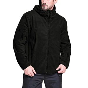 BIYLACLESEN Army Jackets for Men Warm Jacket Mens Winter Coats Softshell Jacket Men Fleece Jacket Ski Snowboard Jackets Black