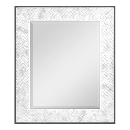 MCS 16x20 Inch Chevron, 22x26 Overall Size, Marble Mirror, 22 x 26 Inch,