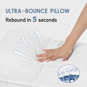 downluxe Down Alternative Pillows King Size Set of 2 - Hotel Collection Soft Bed Pillows for Sleeping, Perfect for Side, Back and Stomach Sleepers, 20 X 36