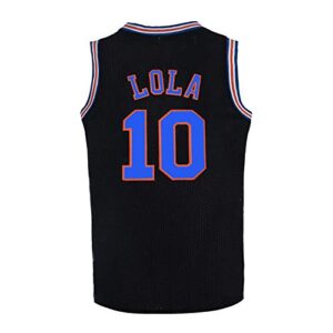 men's basketball jersey #10 lola space movie shirts (black, large)