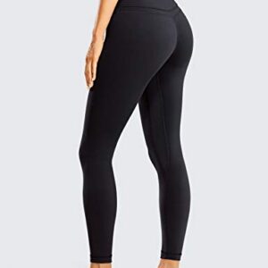 CRZ YOGA Women's Naked Feeling Workout Leggings 25 Inches - 7/8 High Waist Yoga Tight Pants Black Medium