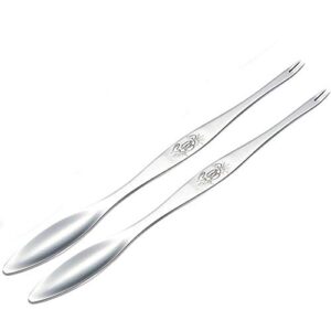 akoak 2 pcs seafood tools,double headed 304 stainless steel fork and spoon for crab and lobster