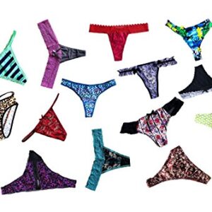 Morvia Variety Panties for Women Pack Sexy Thong Hipster Briefs G-String Tangas Assorted Multi Colored Underwear (10 Pcs, M)