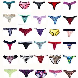 Morvia Variety Panties for Women Pack Sexy Thong Hipster Briefs G-String Tangas Assorted Multi Colored Underwear (10 Pcs, M)