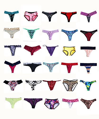 Morvia Variety Panties for Women Pack Sexy Thong Hipster Briefs G-String Tangas Assorted Multi Colored Underwear (10 Pcs, M)