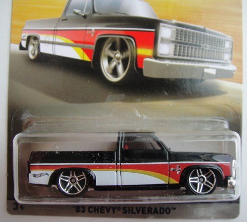 Hot Wheels CHEVROLET TRUCKS 100 YEARS, BLACK '83 CHEVY SILVERADO 2/8