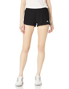 adidas women's pacer 3-stripes woven shorts, core black/white, medium