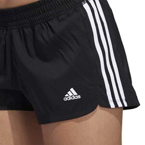 adidas Women's Pacer 3-Stripes Woven Shorts, Core Black/White, Medium