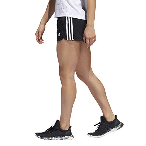 adidas Women's Pacer 3-Stripes Woven Shorts, Core Black/White, Medium