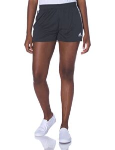 adidas women's tastigo 19 shorts, dark heather solid grey/white, large