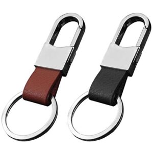 exkokoro premium soft car leather keychain key holder, key organizer for men women(2-pack)