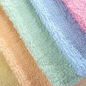 DecorRack 20 Pack 100% Cotton Wash Cloth, Luxurious Soft, 12 x 12 inch Ultra Absorbent, Machine Washable Washcloths, Assorted Colors (20 Pack)