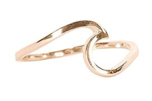 pura vida rose gold coated wave ring - gold plated .925 sterling silver - size 5