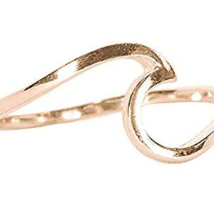 Pura Vida Rose Gold Coated Wave Ring - Gold Plated .925 Sterling Silver - Size 5