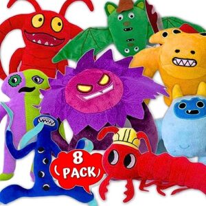 garten of ban ban plush 8 pack - season 4 premium 13" largest size garden of banban plushies toys - new soft monster horror stuffed figure doll for chapter 4 game fans, kids, gifts
