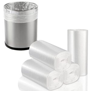 tebery 200 counts 4 gallon clear small garbage bags trash bags, wastebasket bin liners for bathroom bedroom office trash can, 4 rolls
