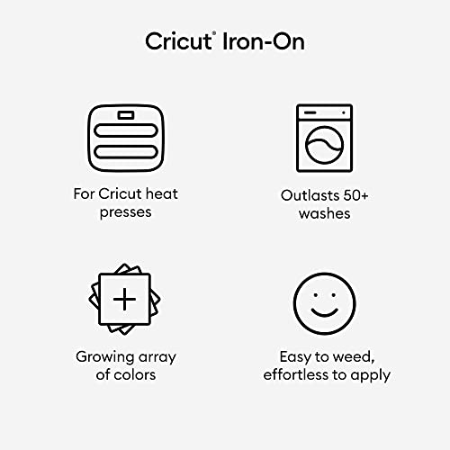 Cricut Everyday Iron On - 12” x 2ft - HTV Vinyl for T-Shirts - StrongBond Guarantee, Outlast 50+ Washes, Use with Cricut Explore Air 2/Maker, Red