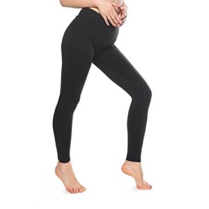kt buttery soft leggings for women - high waisted leggings pants with pockets - reg & plus size (black,tween)