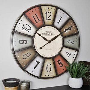 firstime & co. color motif wall clock, 27", multicolor