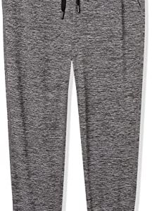 Amazon Essentials Women's Brushed Tech Stretch Jogger Pant (Available in Plus Size), Dark Grey Space Dye, Large