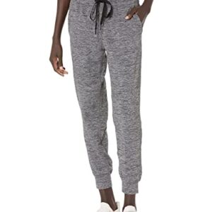 Amazon Essentials Women's Brushed Tech Stretch Jogger Pant (Available in Plus Size), Dark Grey Space Dye, Large