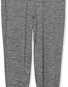 Amazon Essentials Women's Brushed Tech Stretch Jogger Pant (Available in Plus Size), Dark Grey Space Dye, Large