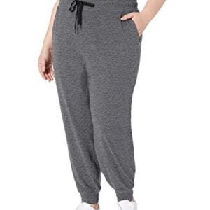 Amazon Essentials Women's Brushed Tech Stretch Jogger Pant (Available in Plus Size), Dark Grey Space Dye, Large