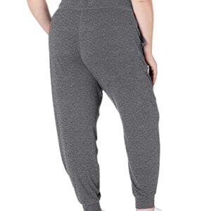 Amazon Essentials Women's Brushed Tech Stretch Jogger Pant (Available in Plus Size), Dark Grey Space Dye, Large