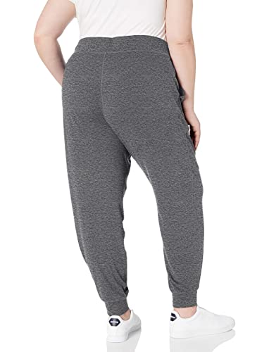 Amazon Essentials Women's Brushed Tech Stretch Jogger Pant (Available in Plus Size), Dark Grey Space Dye, Large