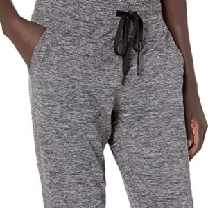 Amazon Essentials Women's Brushed Tech Stretch Jogger Pant (Available in Plus Size), Dark Grey Space Dye, Large