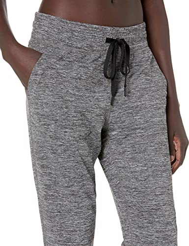 Amazon Essentials Women's Brushed Tech Stretch Jogger Pant (Available in Plus Size), Dark Grey Space Dye, Large