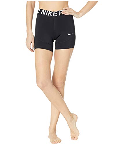 Nike Women's Pro 5" Training Short (Black/White, X-Small)