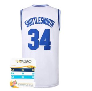 aflgo jesus shuttlesworth #34 lincoln high school stitched basketball jersey (small, white)