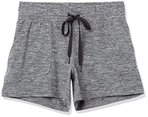 Amazon Essentials Women's Brushed Tech Stretch Short (Available in Plus Size), Dark Grey Space Dye, Medium
