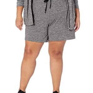 Amazon Essentials Women's Brushed Tech Stretch Short (Available in Plus Size), Dark Grey Space Dye, Medium