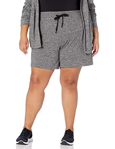 Amazon Essentials Women's Brushed Tech Stretch Short (Available in Plus Size), Dark Grey Space Dye, Medium