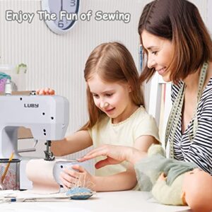 Luby Sewing Machine with 12 Built-in Stitches & Free Arm, Portable, Lightweight, Suitable for Small Projects, Blue