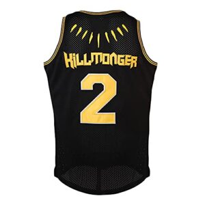 #2 Black Wakanda Killmonger Movie Basketball Jersey Men Black (Small, Black)