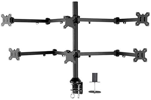 VIVO Steel Hex 23 to 32 inch LED LCD Computer Monitor, Heavy Duty Desk Mount, Fully Adjustable Stand, Holds 6 Screens, STAND-V106A