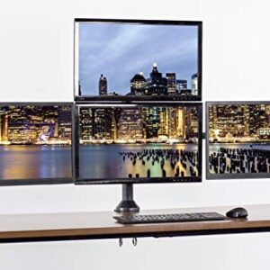 VIVO Steel Quad LED LCD Computer Monitor Heavy Duty Desk Mount, 3 Plus 1 Fully Adjustable Stand, Holds 4 Screens up to 32 inches, STAND-V104A