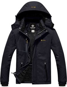 gemyse men's mountain waterproof ski snow jacket winter windproof rain jacket (black,small)