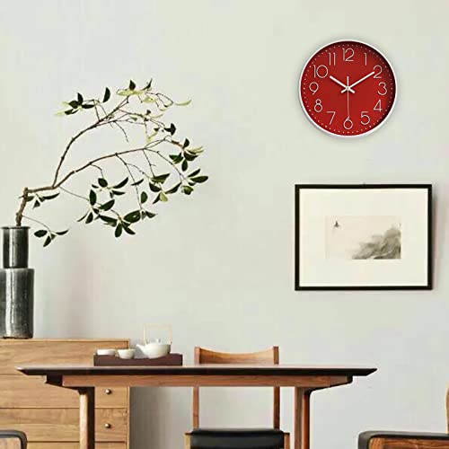 Preciser Kitchen Wall Clocks 12 Inch Vintage Style Non-Ticking Wall Clock Battery Operated Quartz Analog Silent Movement Large Decorative Clock Arabic Numerical for Home Office Decor