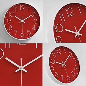 Preciser Kitchen Wall Clocks 12 Inch Vintage Style Non-Ticking Wall Clock Battery Operated Quartz Analog Silent Movement Large Decorative Clock Arabic Numerical for Home Office Decor