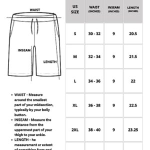 Real Essentials Mens Dry Fit Shorts Dri Active Wear Short Men Athletic Performance Basketball 9 Inch Inseam Sweat Tennis Soccer Running Essentials Gym Casual Workout Sports, Set 5, L, Pack of 5