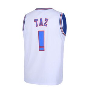 tueikgu #! taz space movie basketball jersey for men 90s hip hop clothing for party (white, xx-large)